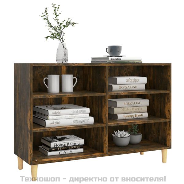 Сайдборд, опушен дъб, 103,5x35x70 см, инженерно дърво