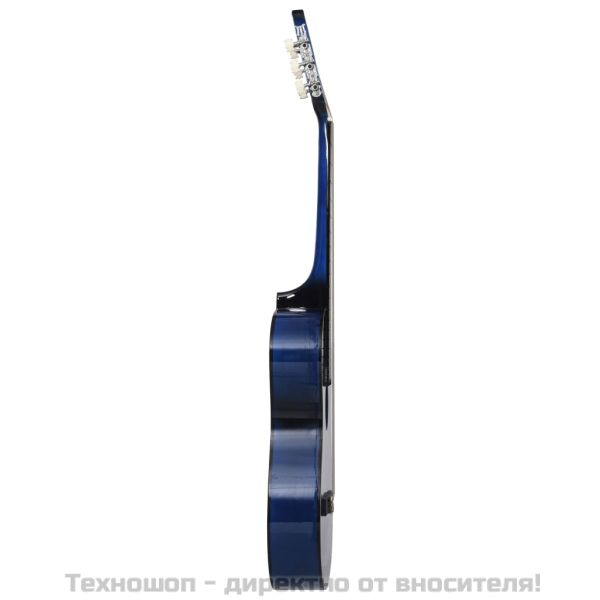 Комплект уестърн класическа китара 12 части 6 струни синя 38"