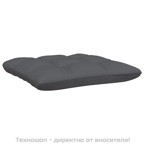 2-местен градински диван с възглавници, черен, бор масив