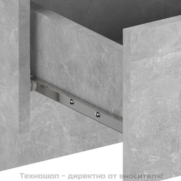 Нощно шкафче за стенен монтаж, бетонно сиво