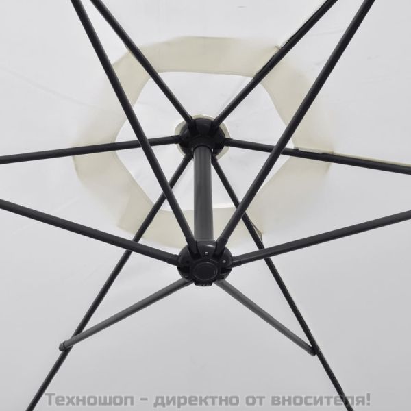 Конзолен градински чадър 3 м пясъчнобял