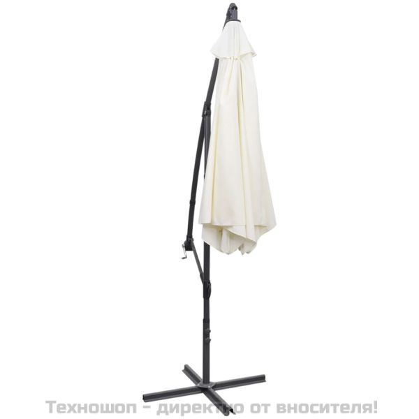 Конзолен градински чадър 3 м пясъчнобял