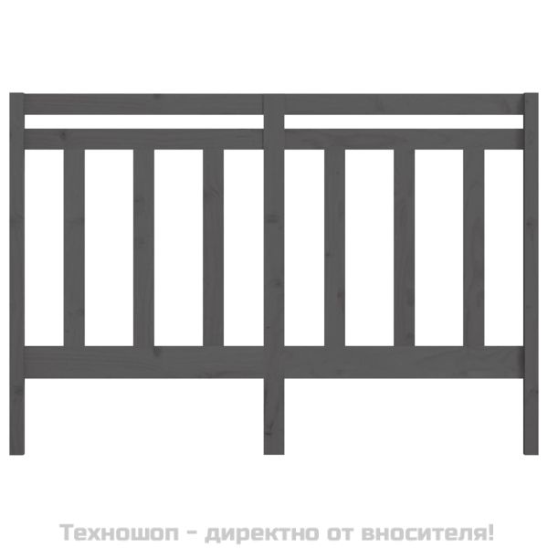 Горна табла за легло, сива, 141x4x100 см, бор масив