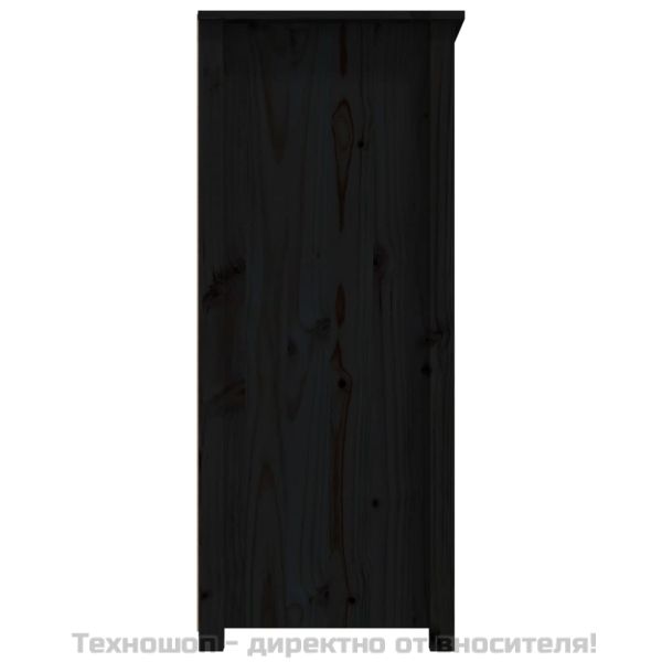 Сайдборд, черен, 83x41,5x100 см, бор масив