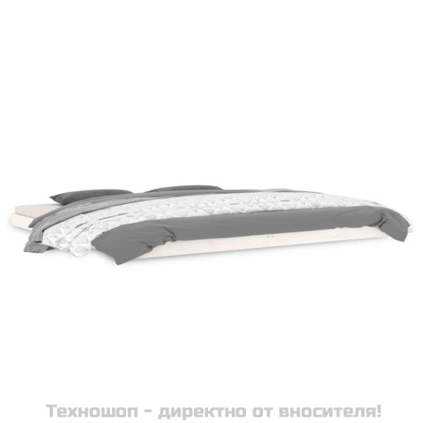 Рамка за легло, бяла, 200x200 см, бор масив