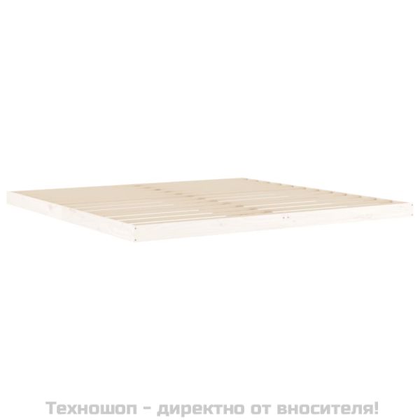 Рамка за легло, бяла, 200x200 см, бор масив