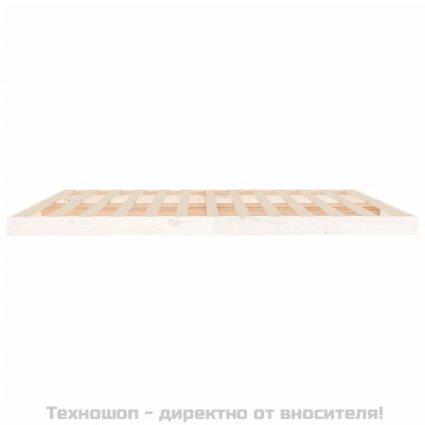 Рамка за легло, бяла, 200x200 см, бор масив
