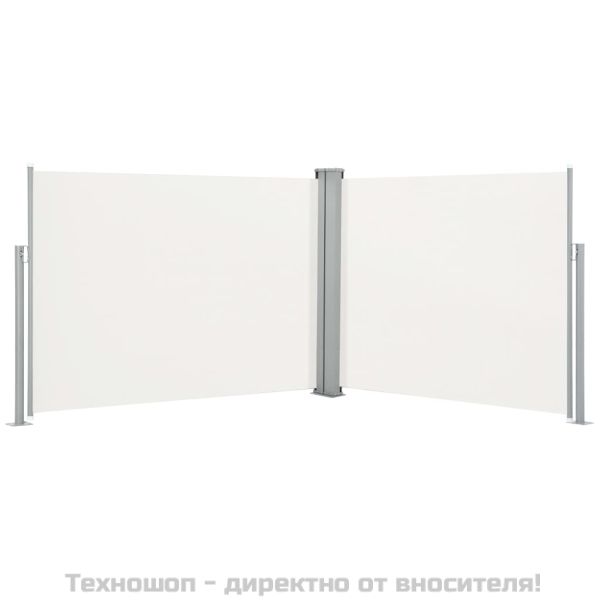 Прибираща се странична тента, кремава, 140x1000 см