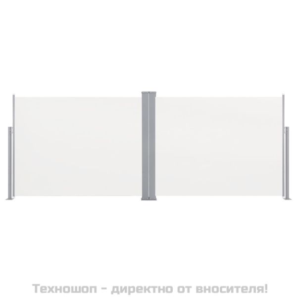 Прибираща се странична тента, кремава, 140x1000 см