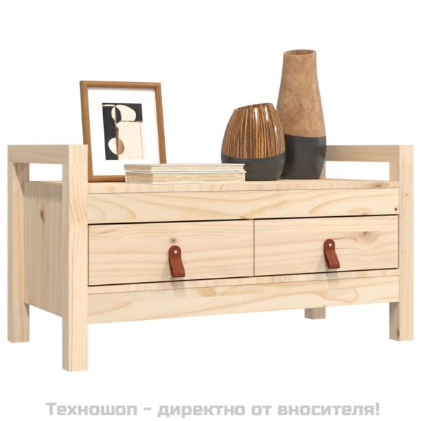 Пейка за антре, 80x40x43 см, борово дърво масив