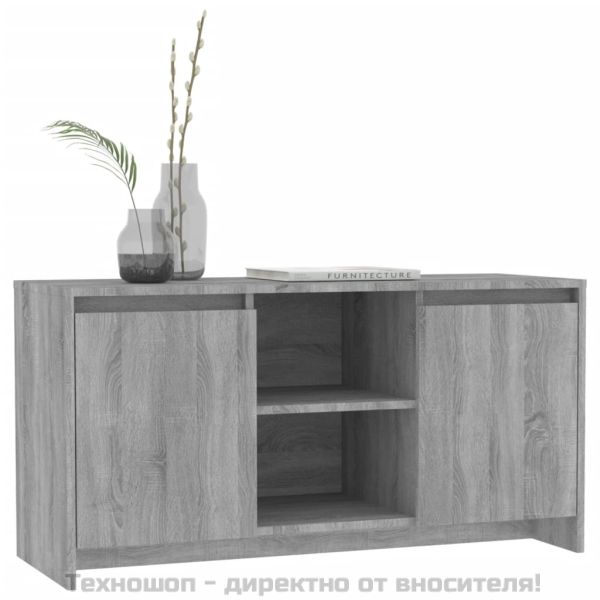 ТВ шкаф, сив сонома, 102x37,5x52,5 см, инженерно дърво
