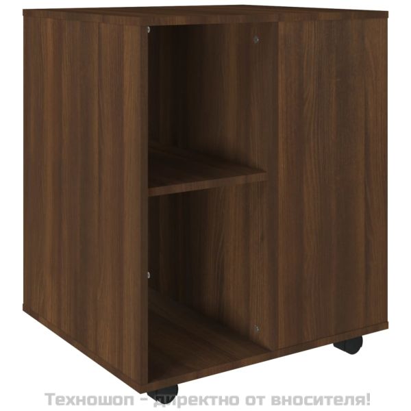 Шкаф с колелца, кафяв дъб, 60x53x72 см, инженерно дърво
