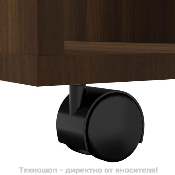 Шкаф с колелца, кафяв дъб, 60x53x72 см, инженерно дърво