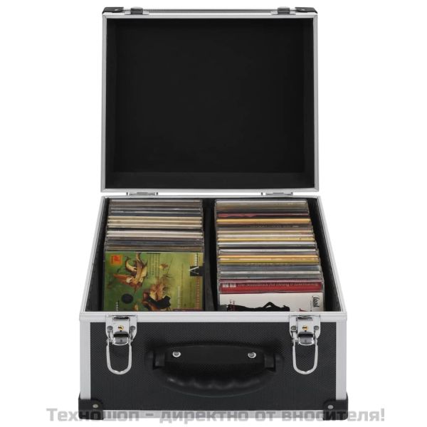 CD куфар за 40 диска, алуминий, ABS, черен