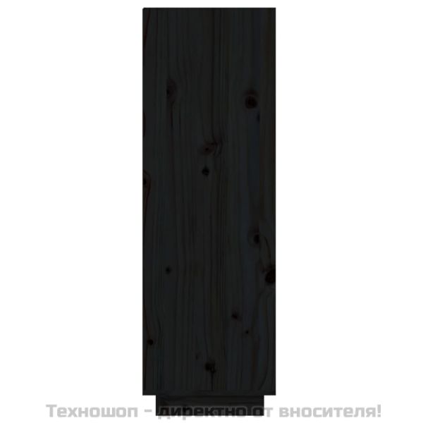 Шкаф за обувки, черен, 60x34x105 см, бор масив