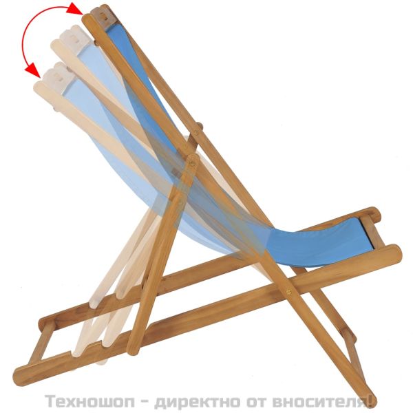 Стол за веранда, тиково дърво, 56х105х96 см, син