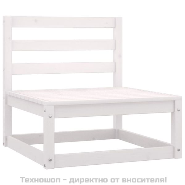 Градински средни дивани, 2 бр, бели, бор масив