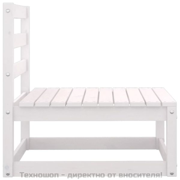 Градински средни дивани, 2 бр, бели, бор масив