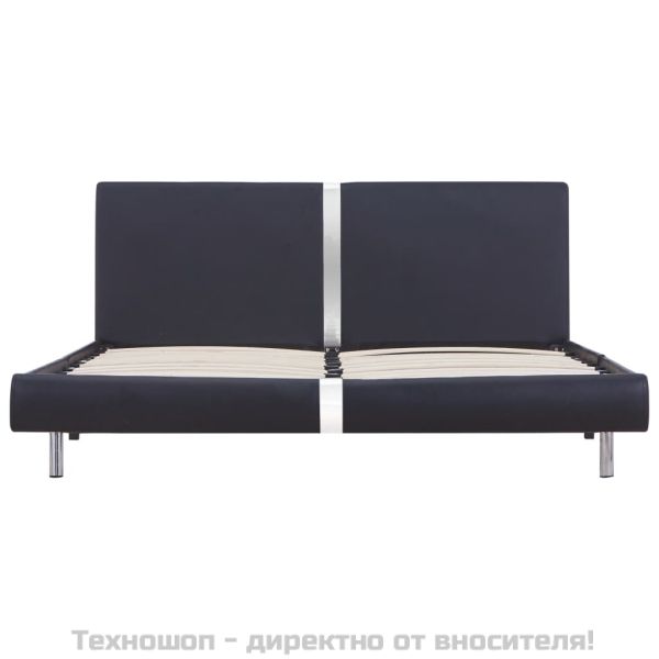 Рамка за легло, черна, изкуствена кожа, 120x200 cм