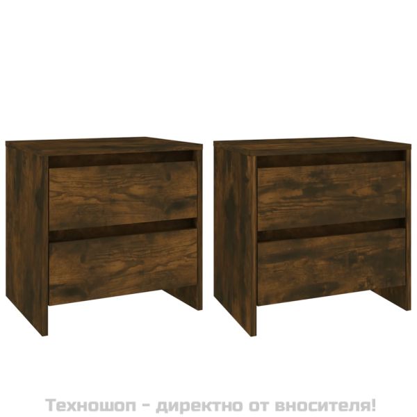 Нощни шкафчета 2 бр опушен дъб 45x34,5x44,5 см инженерно дърво