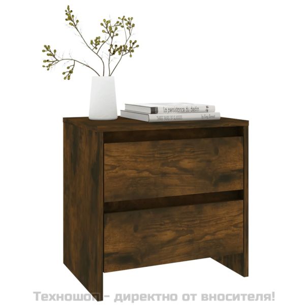 Нощни шкафчета 2 бр опушен дъб 45x34,5x44,5 см инженерно дърво