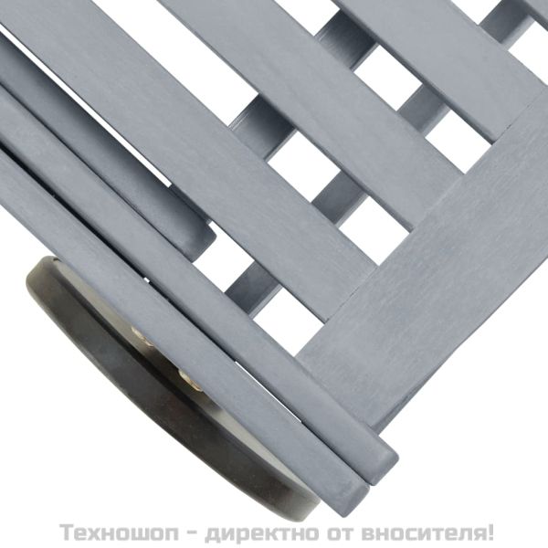 Градински шезлонг, сив, акациево дърво масив