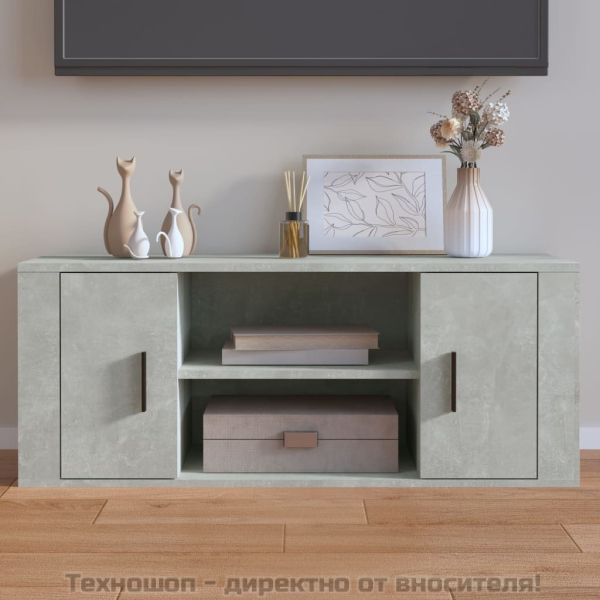 ТB шкаф, сив, 100x35x40 см, инженерно дърво