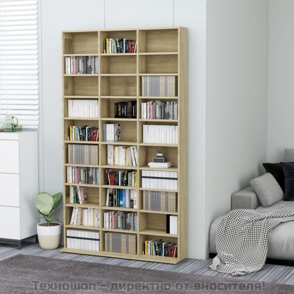 Етажерка за CD, сонома дъб, 102x23x177,5 см, инженерно дърво