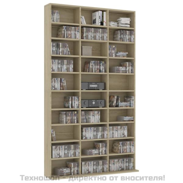 Етажерка за CD, сонома дъб, 102x23x177,5 см, инженерно дърво