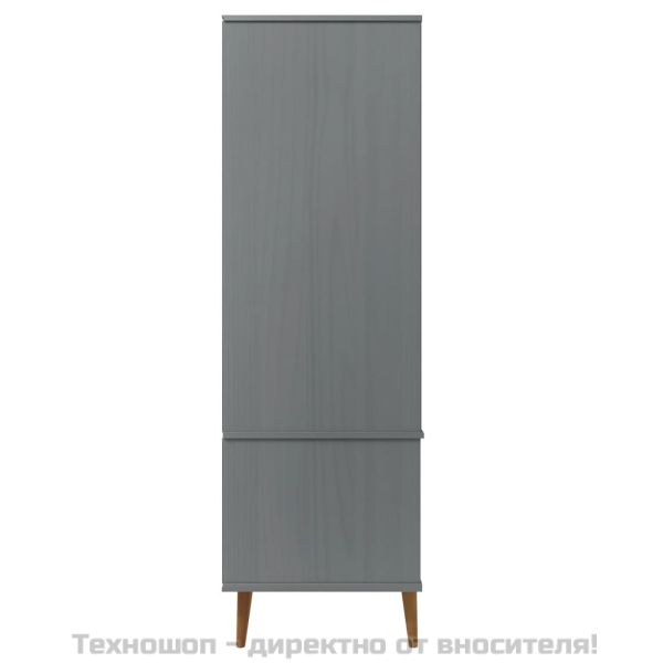 Гардероб MOLDE, сив, 90x55x175 см, бор масив