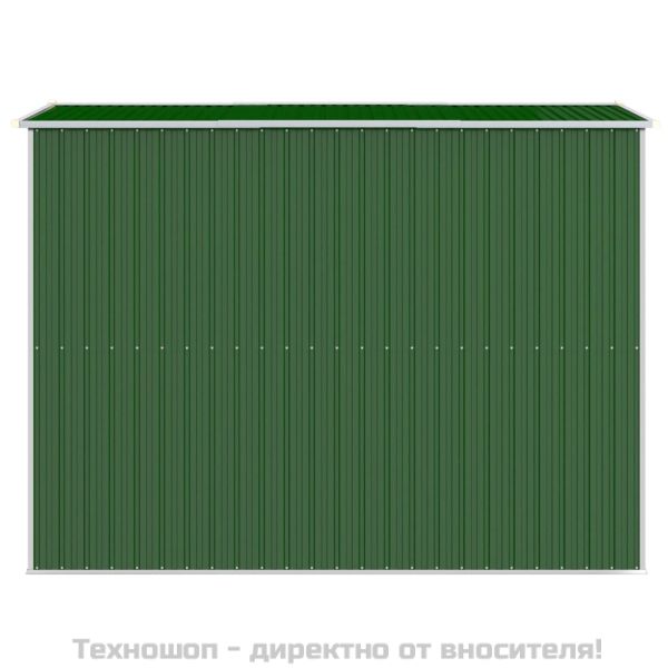 Градинска барака зелена 192x274x223 см поцинкована стомана