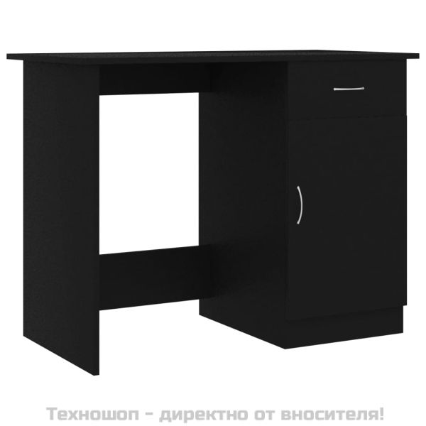 Бюро, черно, 100x50x76 см, инженерно дърво