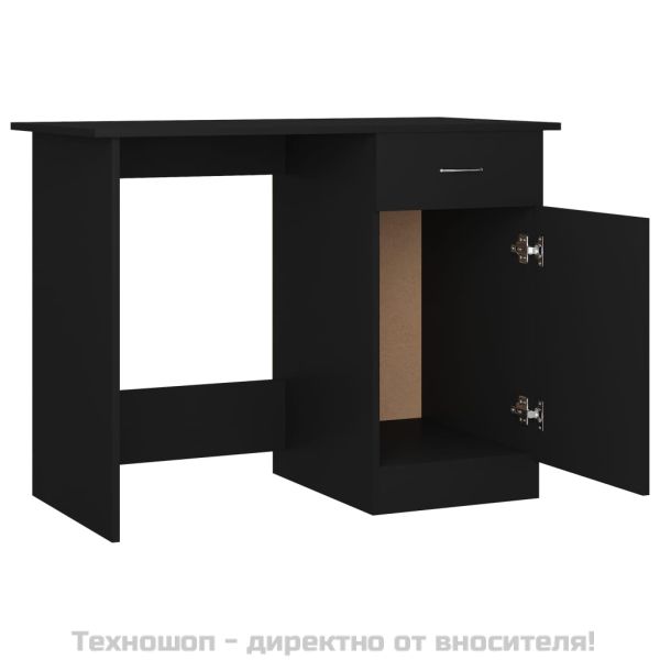 Бюро, черно, 100x50x76 см, инженерно дърво