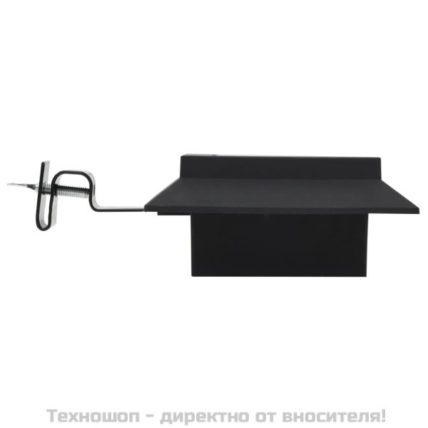 Градински соларни лампи, 6 бр, LED, квадратни, 12 см, черни