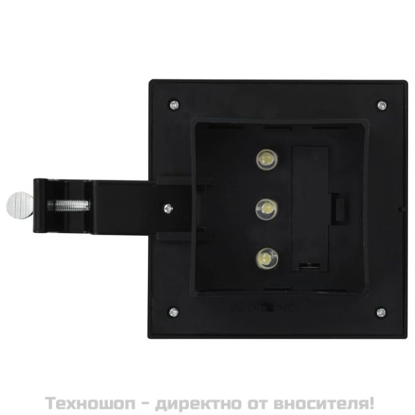 Градински соларни лампи, 6 бр, LED, квадратни, 12 см, черни