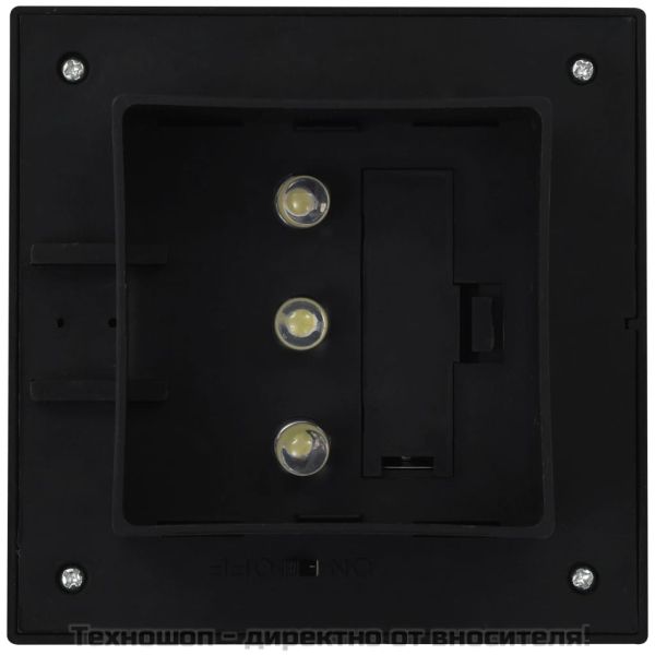 Градински соларни лампи, 6 бр, LED, квадратни, 12 см, черни