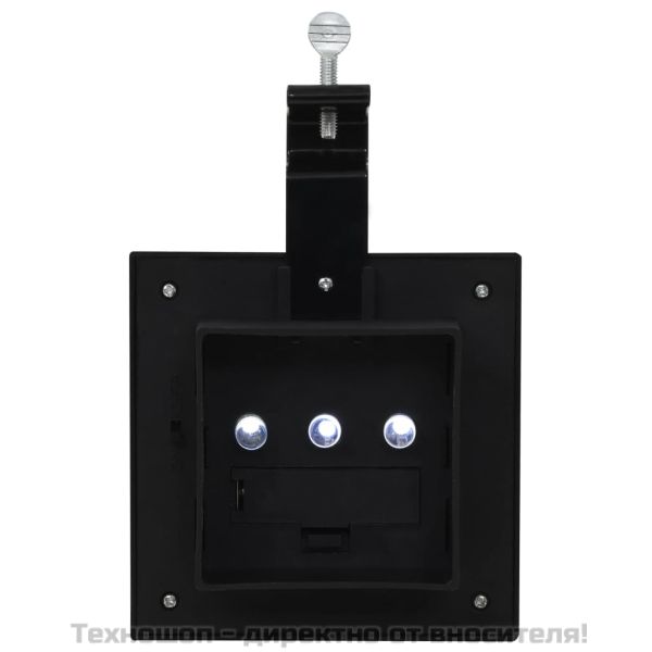 Градински соларни лампи, 6 бр, LED, квадратни, 12 см, черни