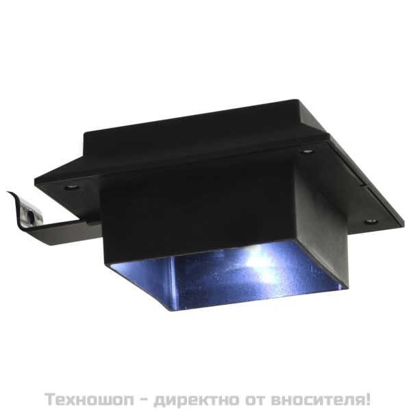 Градински соларни лампи, 6 бр, LED, квадратни, 12 см, черни