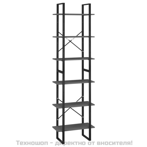 Етажерка, сива, 60x30x210 см, инженерна дървесина