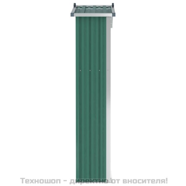 Градинска барака, зелена, 116x45x175 см, поцинкована стомана
