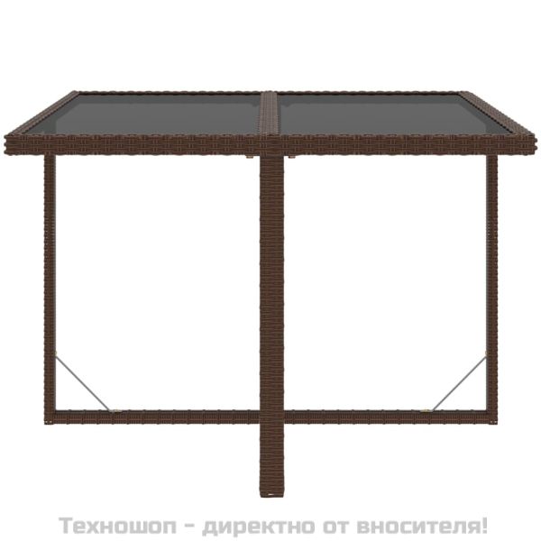 Градински комплект с възглавници 5 части полиратан кафяв