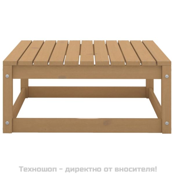 Градински комплект 2 части с възглавници меденокафяв бор масив