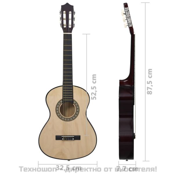 Класическа китара за начинаещи и деца, 1/2, 34", липово дърво