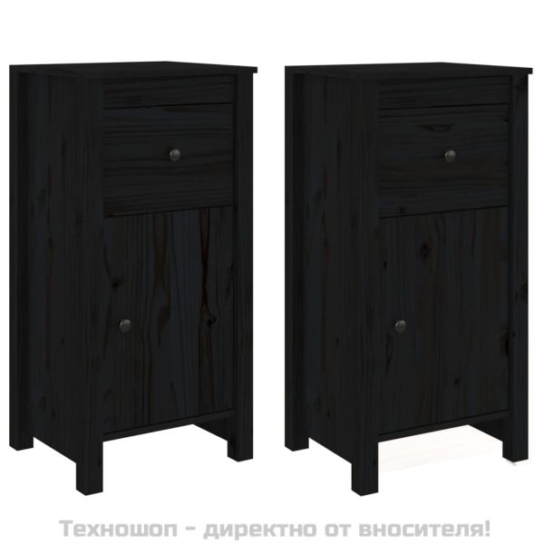 Сайдборди, 2 бр, черни, 40x35x80 см, бор масив