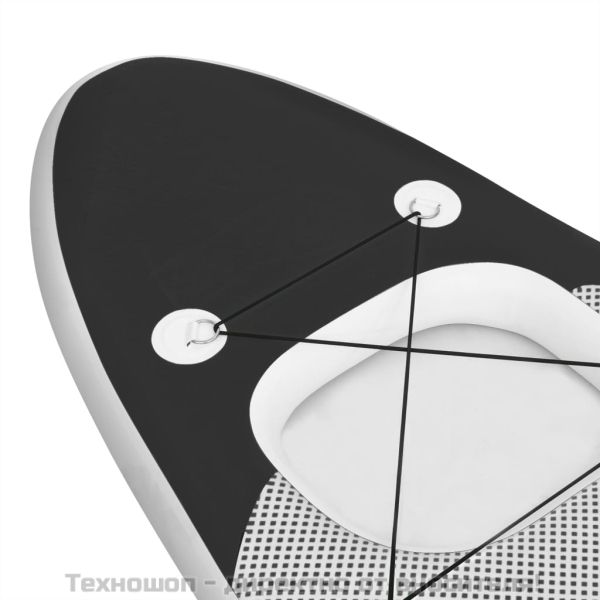 Комплект надуваем стендъп падълборд, черен, 330x76x10 см