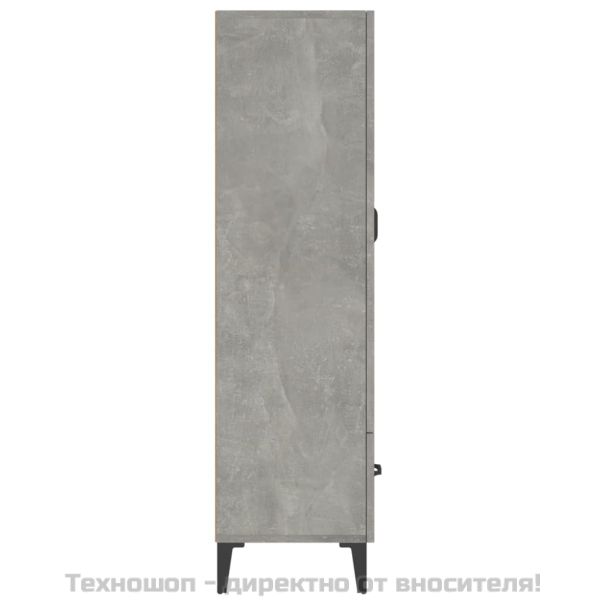 Висок шкаф, бетонно сив, 70x31x115 см, инженерно дърво