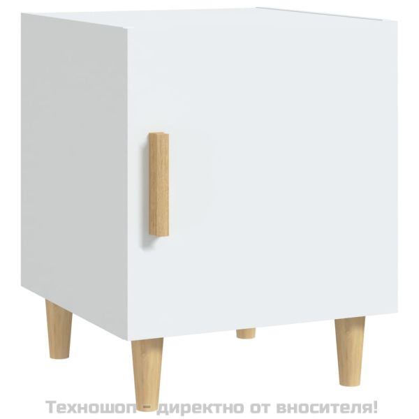 Нощни шкафчета, 2 бр, бели, инженерно дърво