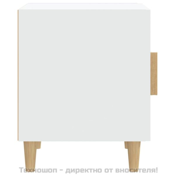 Нощни шкафчета, 2 бр, бели, инженерно дърво