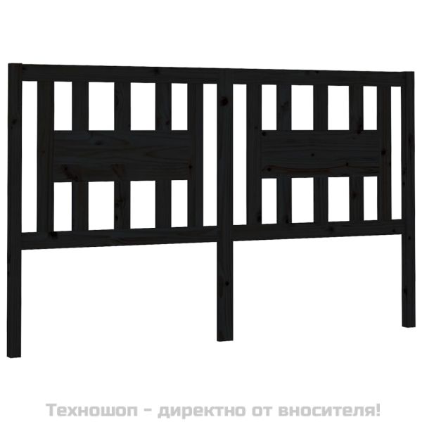 Табла за спалня, черна, 126x4x100 см, бор масив