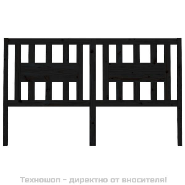 Табла за спалня, черна, 126x4x100 см, бор масив